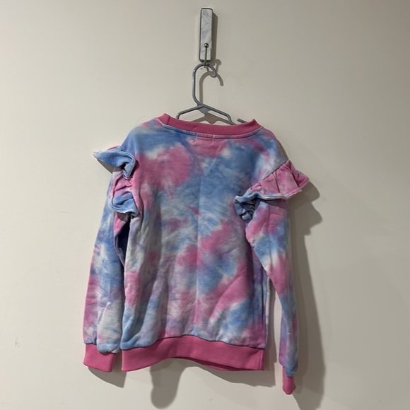 • Lola and the boys • Girls TIE DYE RUFFLE PATCH JOGGER Hoodie Pink and Blue 8 - Picture 5 of 5